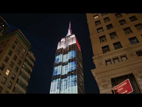 Star Wars dynamic lightshow at the Empire State Building