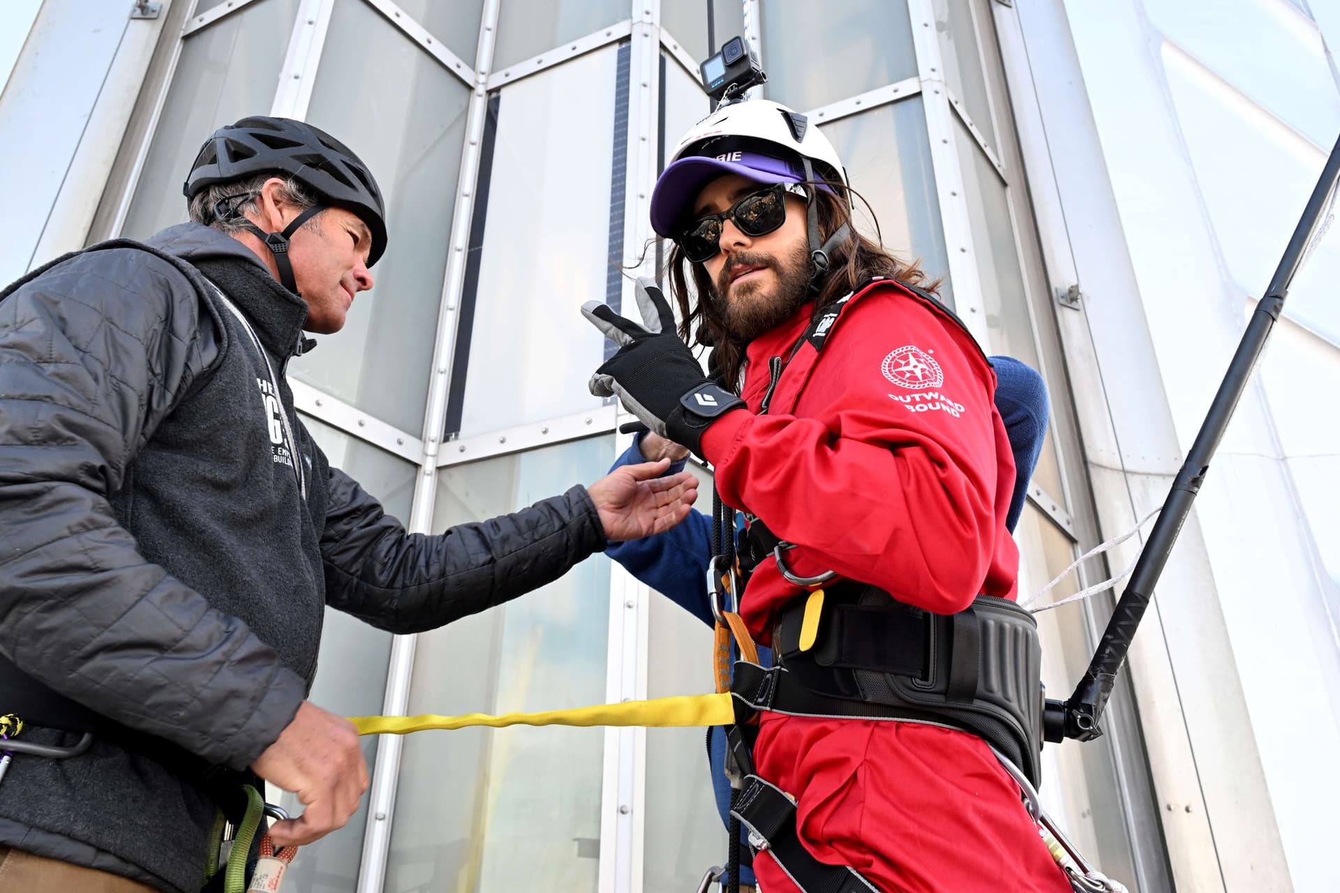Jared Leto descends the Empire State Building