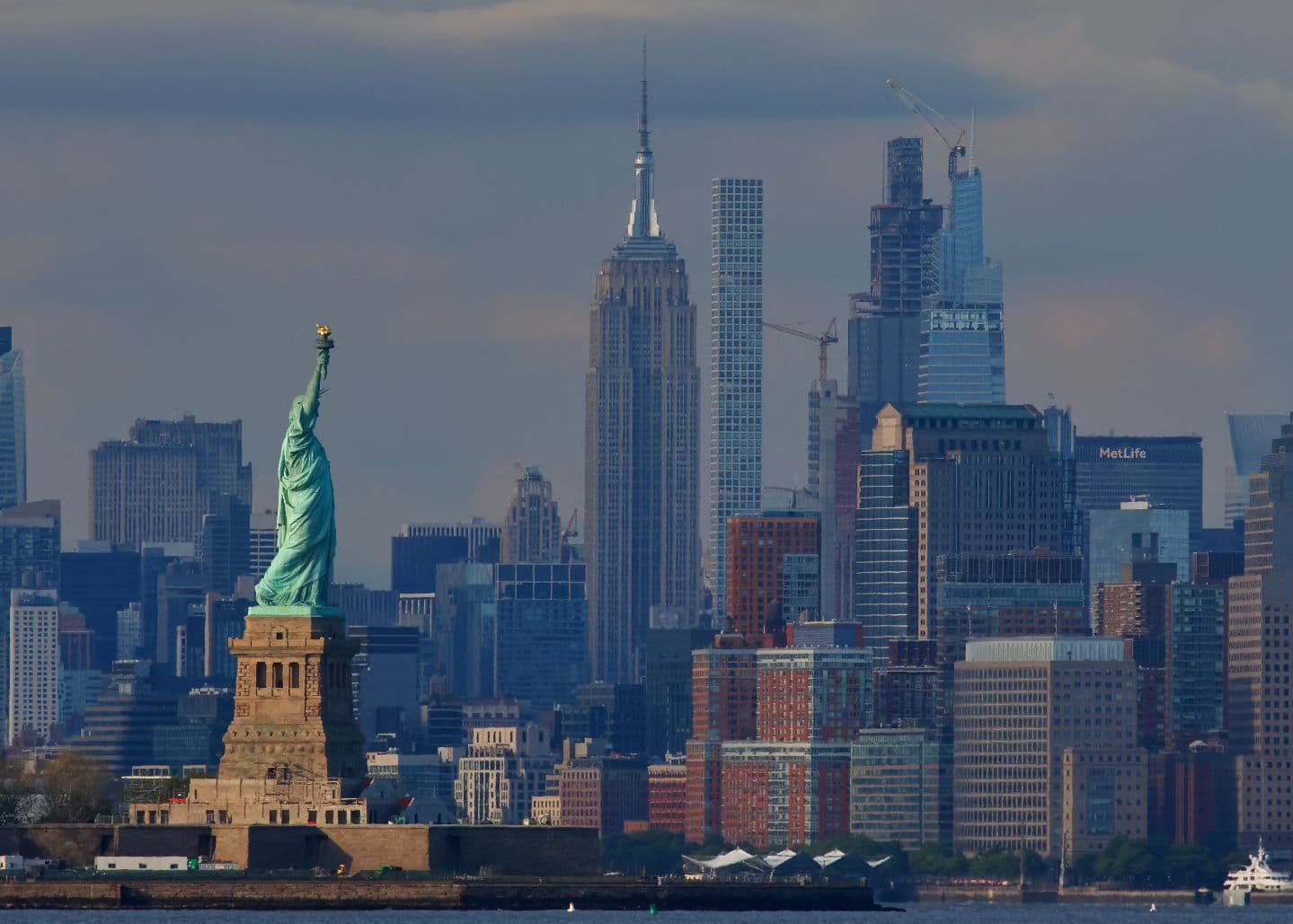 The Statue of Liberty and Empire State Building