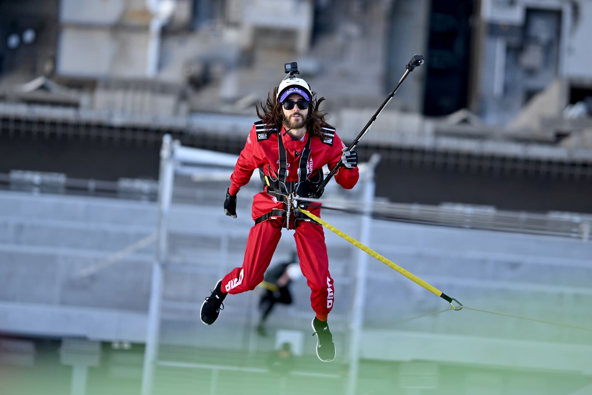 Jared Leto descends the Empire State Building